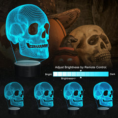 Ammonite skull night light remote enables easy color and mode control