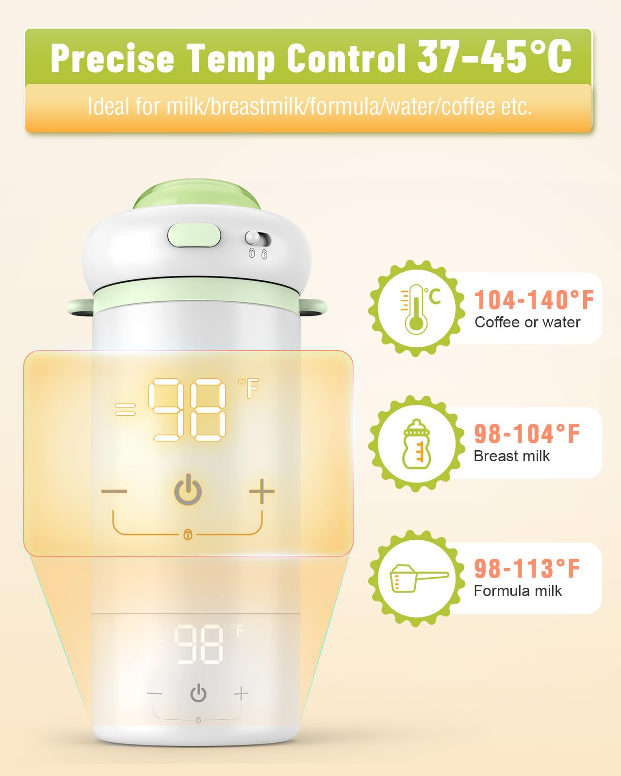 Ammsia bottle warmer delivers 90-second heat for fast bottle feeding