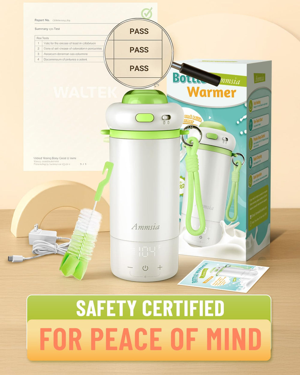 Ammsia bottle warmer features 11,000 mAh battery for multiple feedings