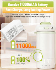 Ammsia bottle warmer heats refrigerated milk to 104°F for convenient meals