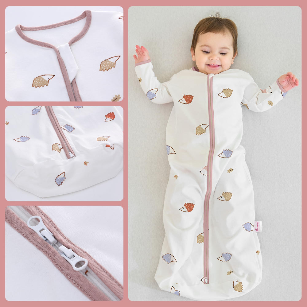 amo nenes 2-way zipper closeup highlights easy dressing and diaper changes