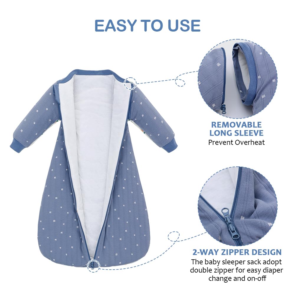 amo nenes baby sleep sack double-zipper eases diaper changes