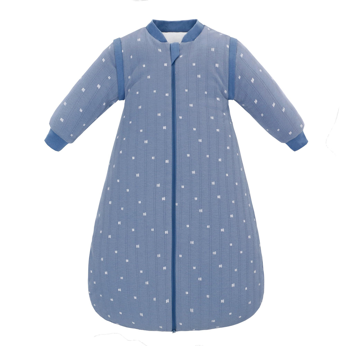 amo nenes baby sleep sack front view with blue-white stripes ensuring cozy sleep