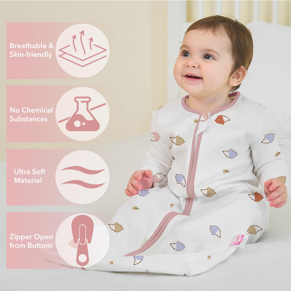 amo nenes hedgehogs pattern back view shows comfortable coverage for restful nights
