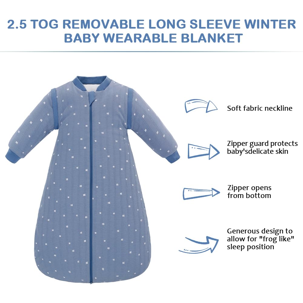 amo nenes baby sleep sack removable sleeves showing adjustable warmth for seasons