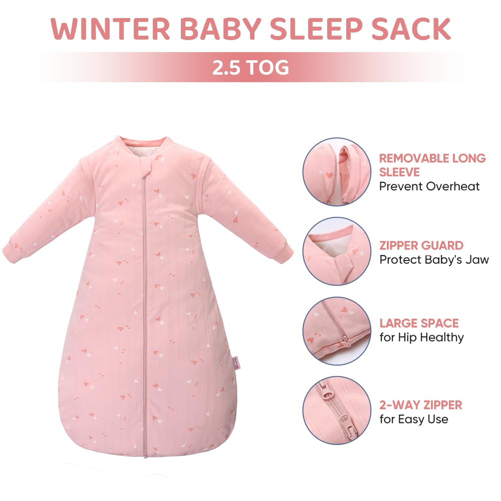 Amo Nenes sleep-sack-0-6m size image demonstrates snug fit for younger infants.