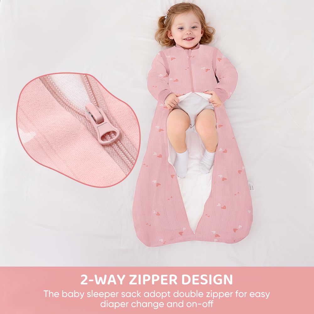 Amo Nenes sleep-sack double-zipper-diaper-change facilitates quick changes.