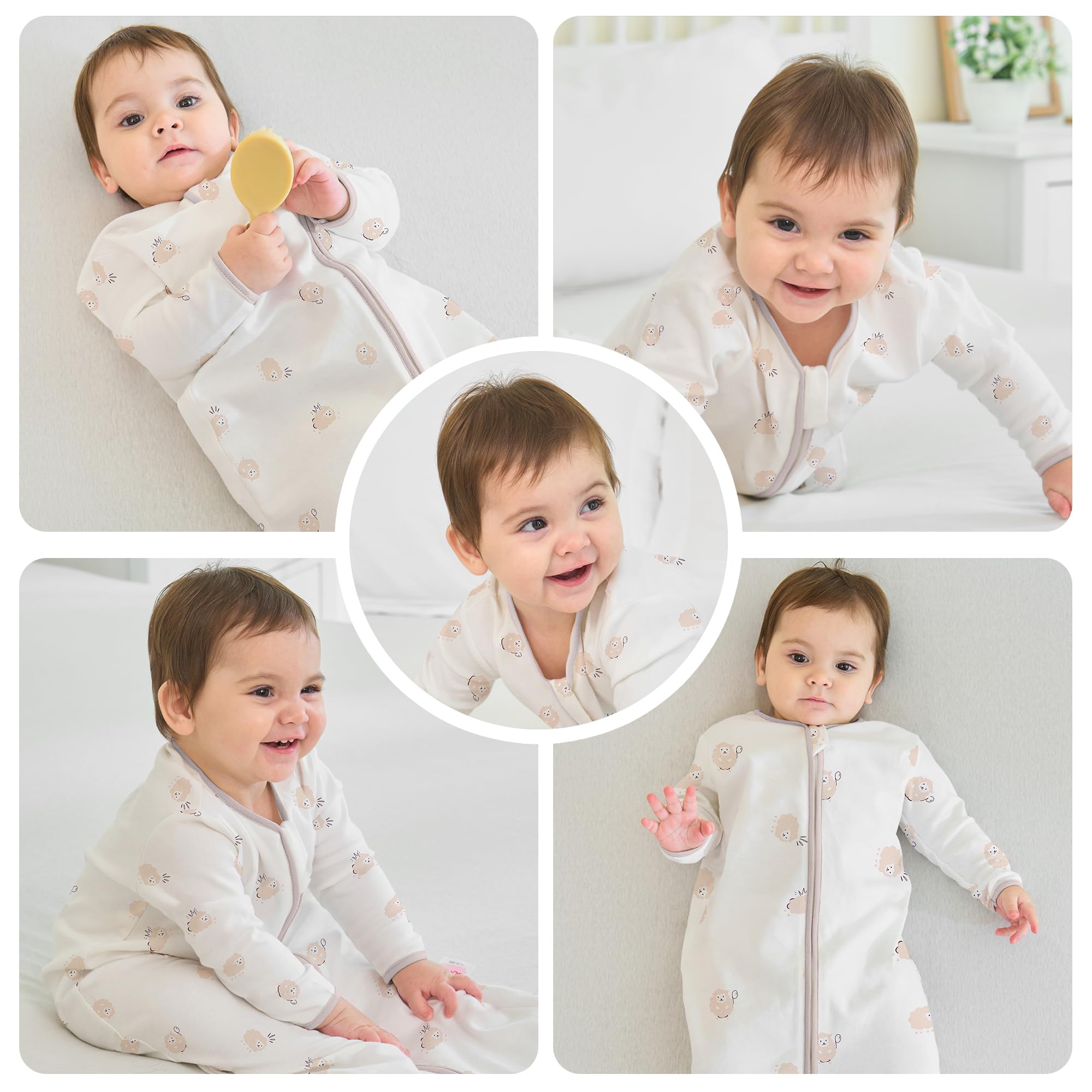amo nenes sleep sack in use illustrates comfortable movement and warm coverage.