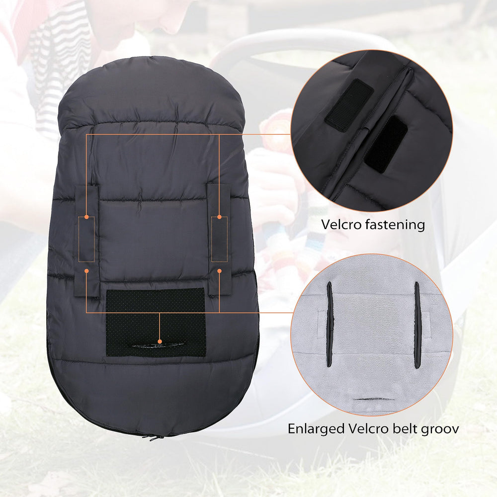Amo Nenes windproof and waterproof fabric keeps baby dry in wind or light rain.