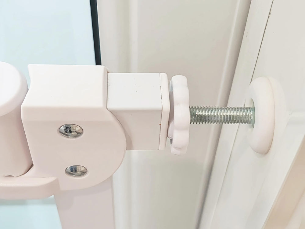AMORBASE dog and pet gates tension extenders fit doorway openings.