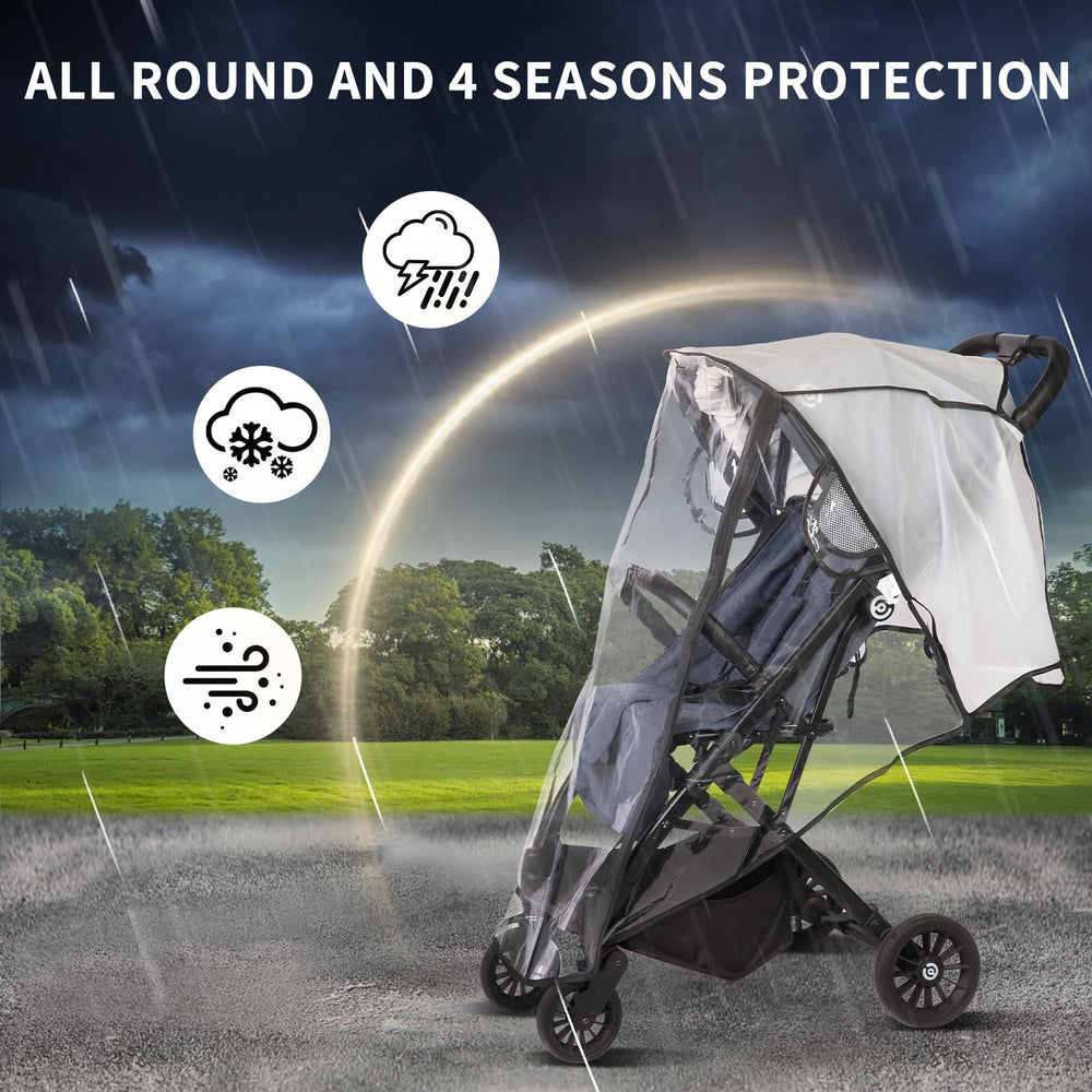 AMORBASE year-round protection shields stroller from weather elements.