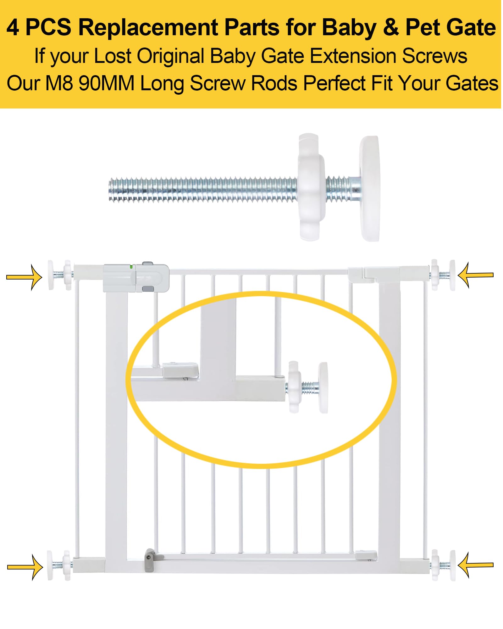 AMORBASE wall-mount screws and bolts kit supports secure, reliable gate setup