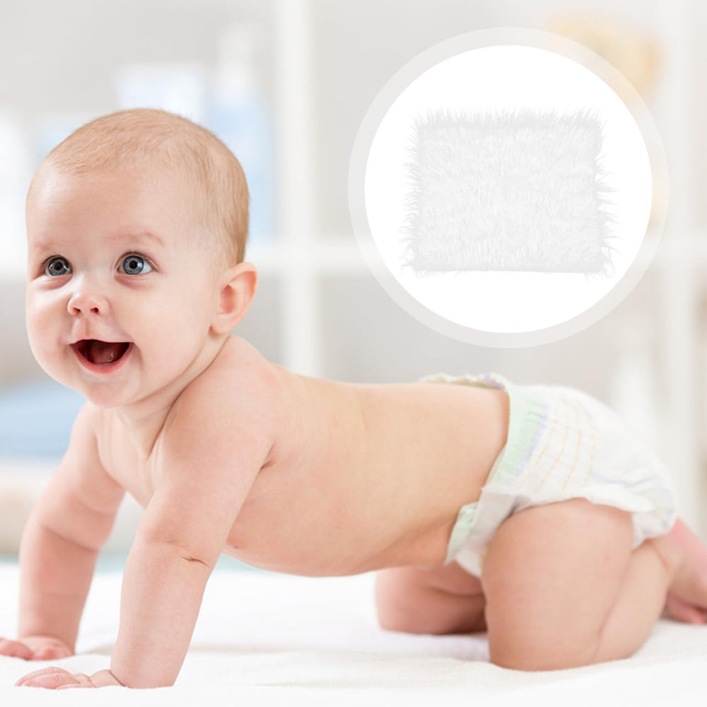 Amosfun rug used as baby girl photo prop for styling