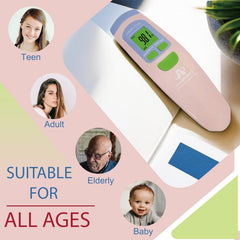 Amplim AmpMed forehead thermometer display showing clear readings.