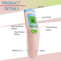 Amplim AmpMed kids-use thermometer enabling safe screenings.