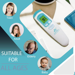 Amplim AmpMed temperature reading display shows fast, 1-second results.