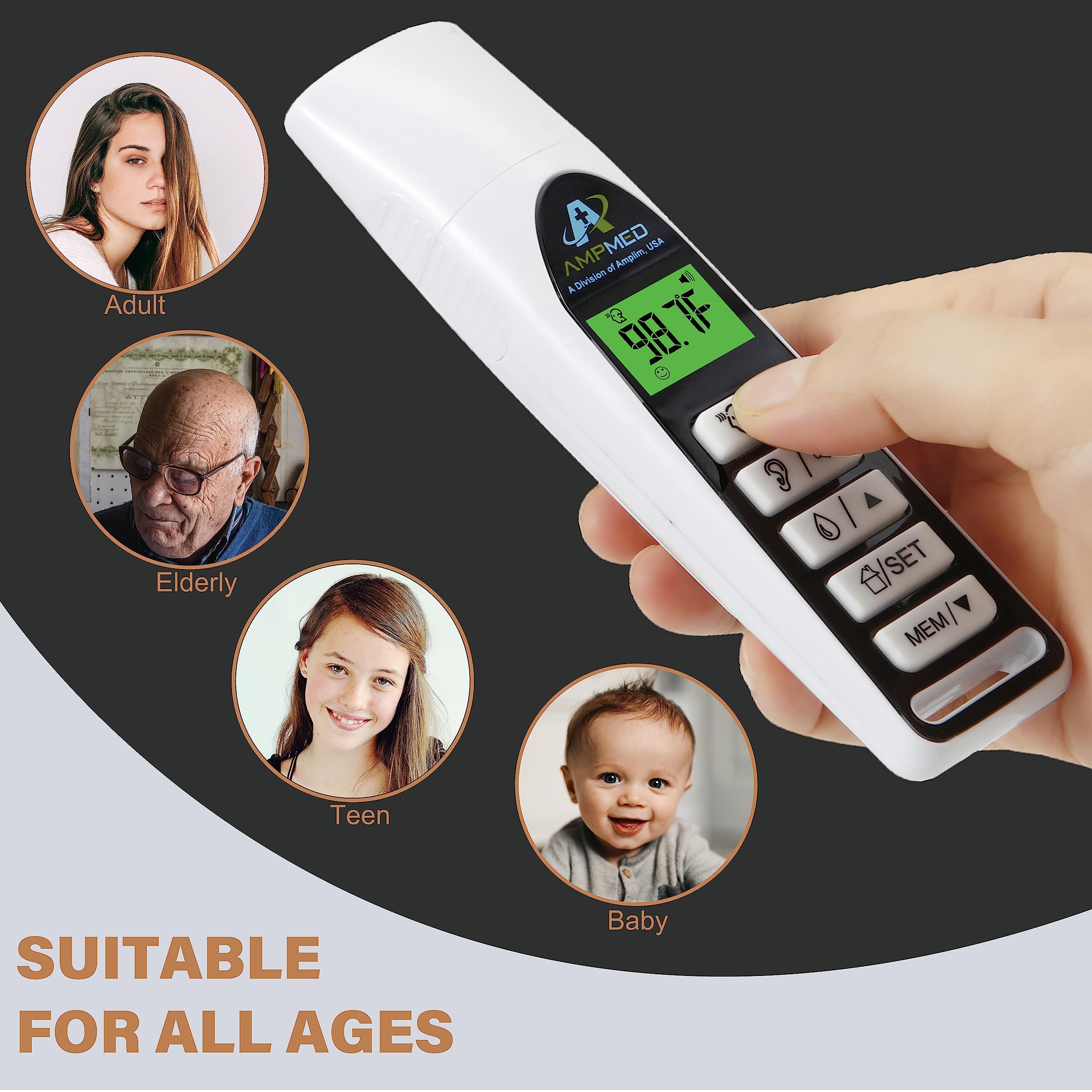 Amplim stand with clock supports easy placement and time tracking.