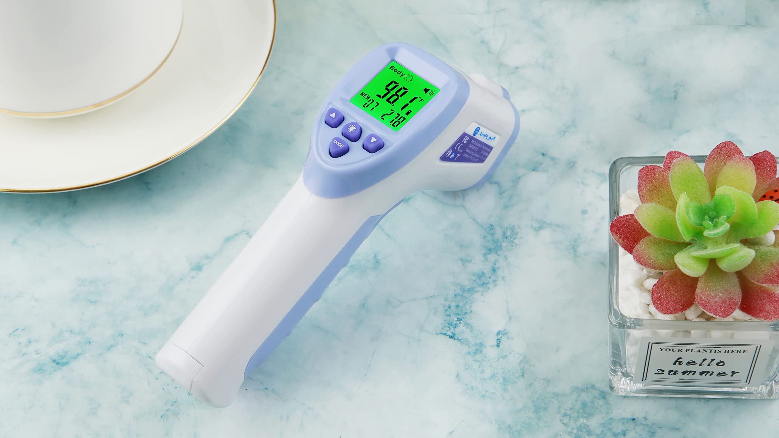 Amplim sleek portable design for on-the-go temperature checks