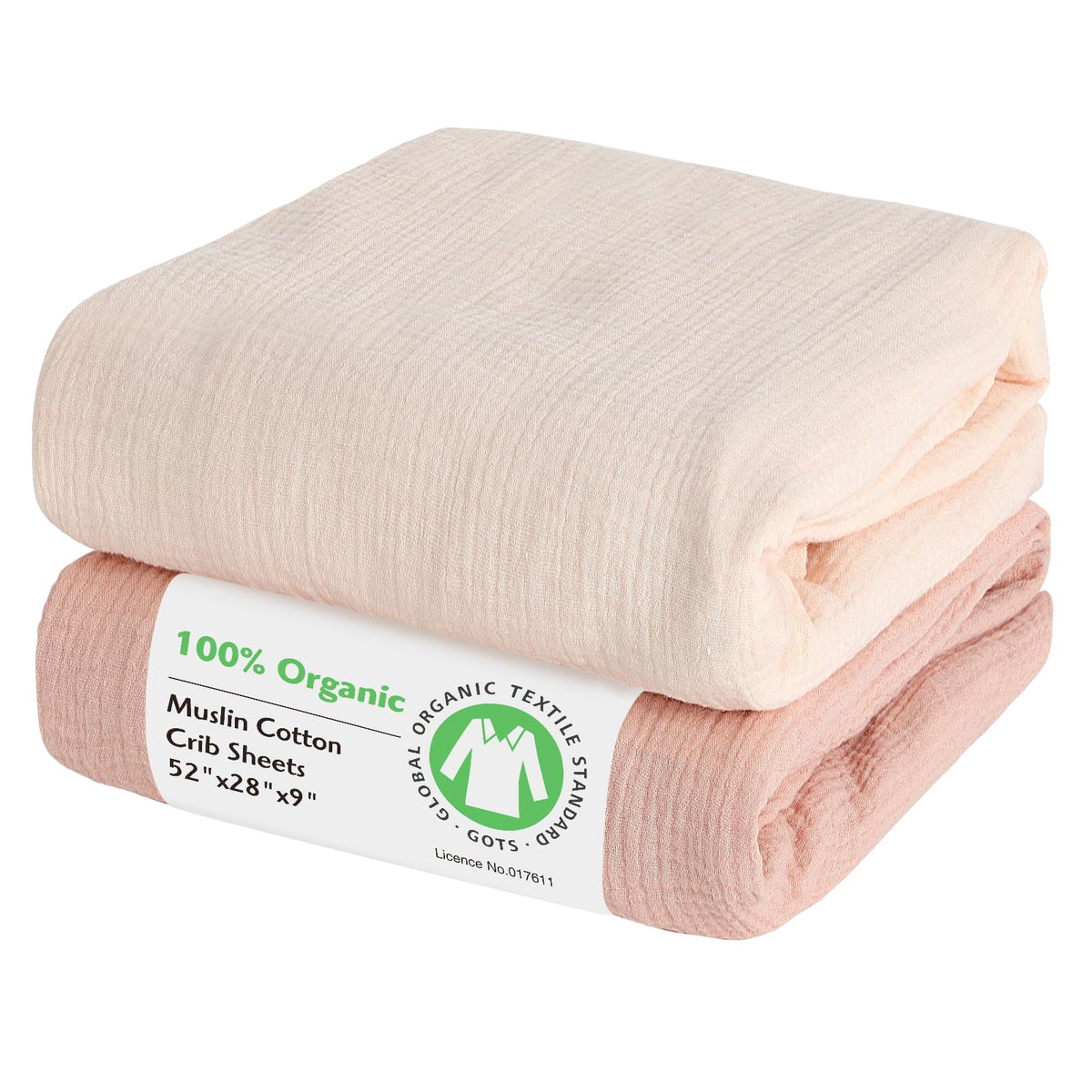 Amrcbb baby organic muslin crib sheet 2-pack showing soft breathable fabric