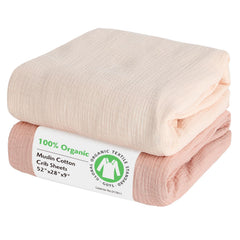Amrcbb baby organic muslin crib sheet 2-pack showing soft breathable fabric