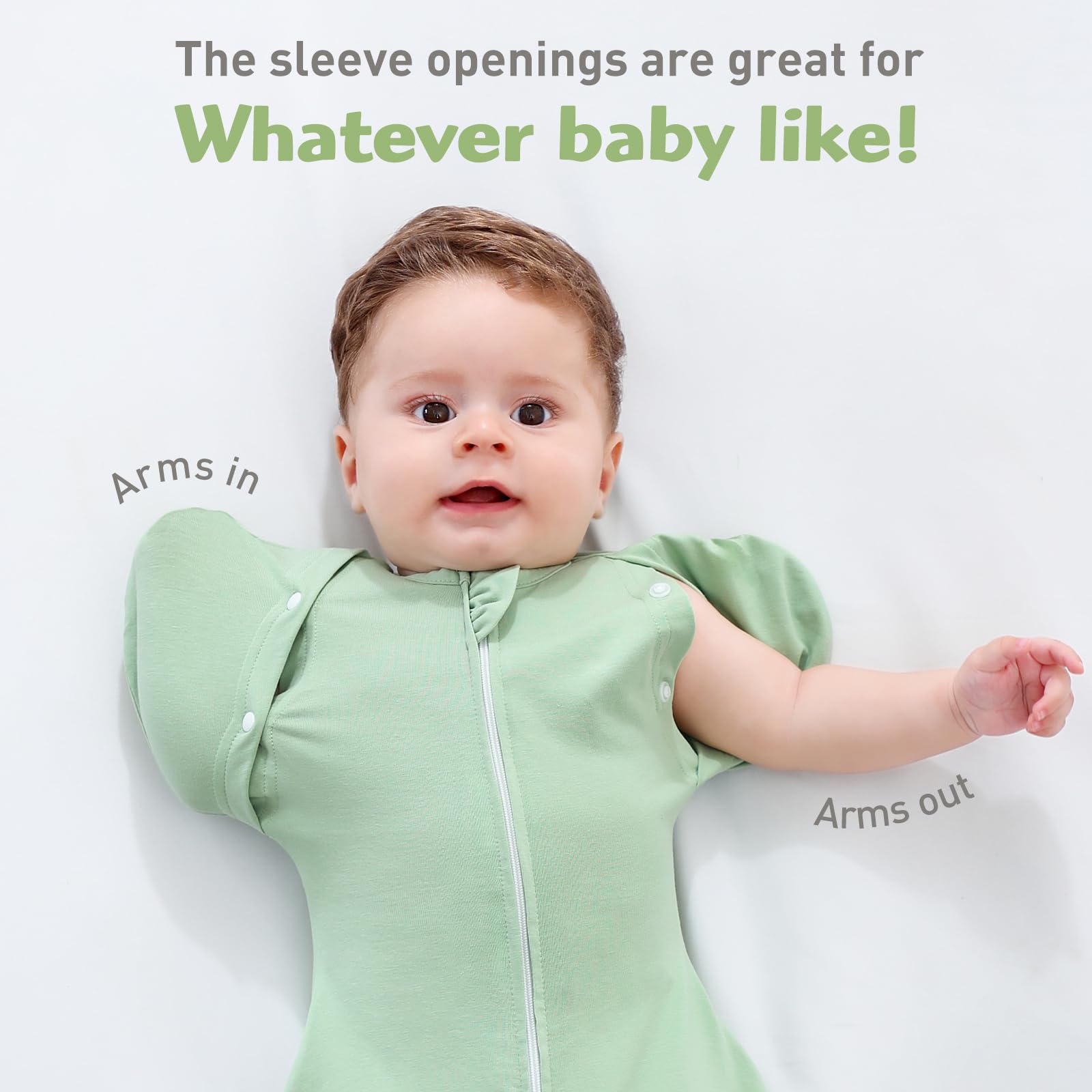Amrcbb arms-up design promotes self-soothing and comfortable sleep position.
