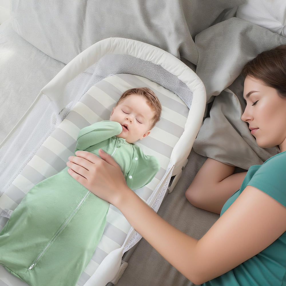 Amrcbb soft breathable 0.5 tog fabric keeps baby comfortable year-round.