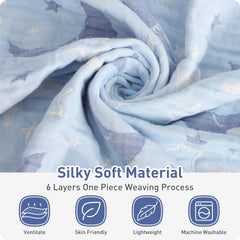 Amrcbb Cotton Muslin Blanket nursery scene with breathable cozy blanket for crib or bassinet