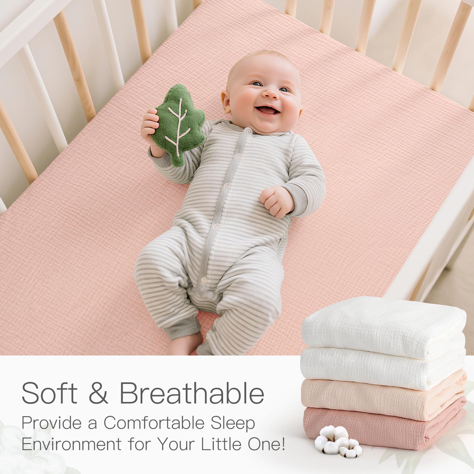 Amrcbb crib sheet 2pack in nursery neutral tones for versatile decor