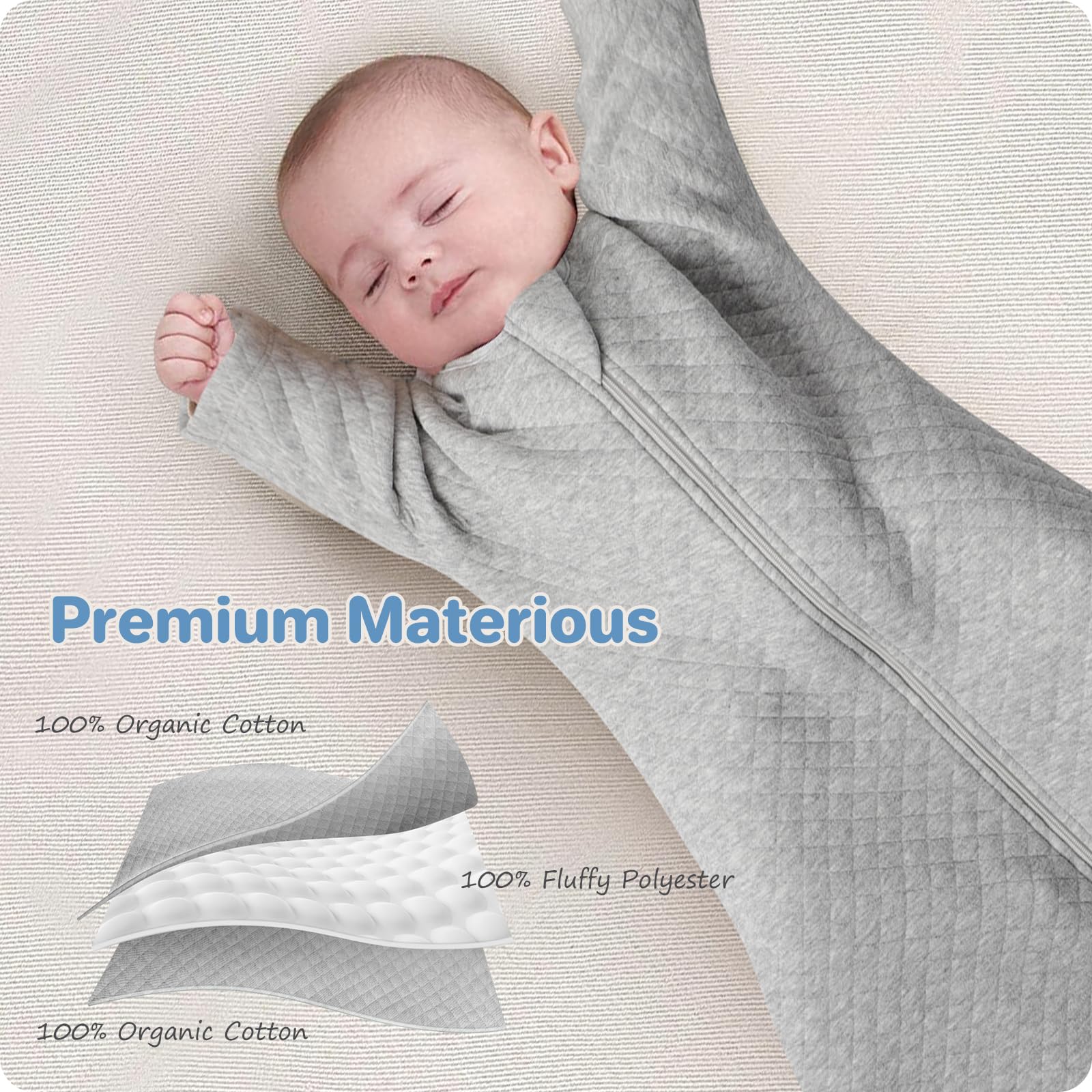 Amrcbb sleep sack in warm, cozy arrangement demonstrates cold-weather comfort.