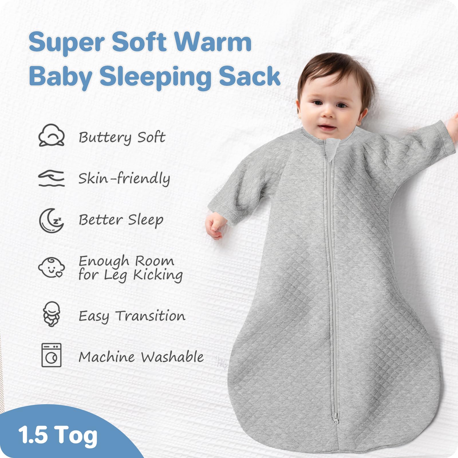 Amrcbb soft cotton sleeper material showcases breathable fabric ideal for sensitive skin.