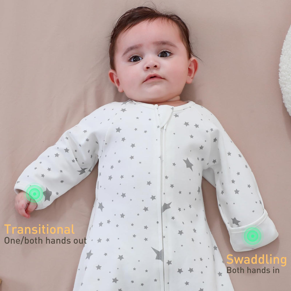 Amrcbb transitional swaddle two-way zipper enables easy diaper changes without waking baby
