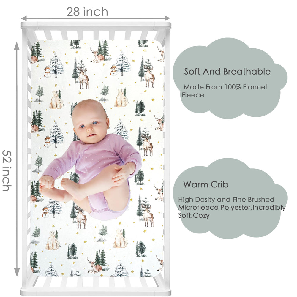AMROSE crib sheets 28x52 pocket, secure fit with 8-inch pocket.