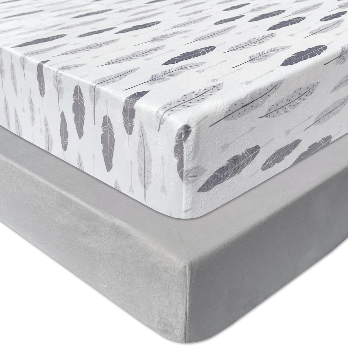 AMROSE microfleece crib sheets 2-pack show cozy warmth for cold days and quick bed changes.