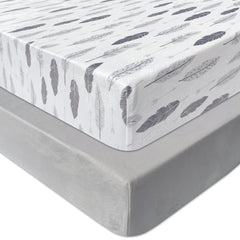 AMROSE microfleece crib sheets 2-pack show cozy warmth for cold days and quick bed changes.