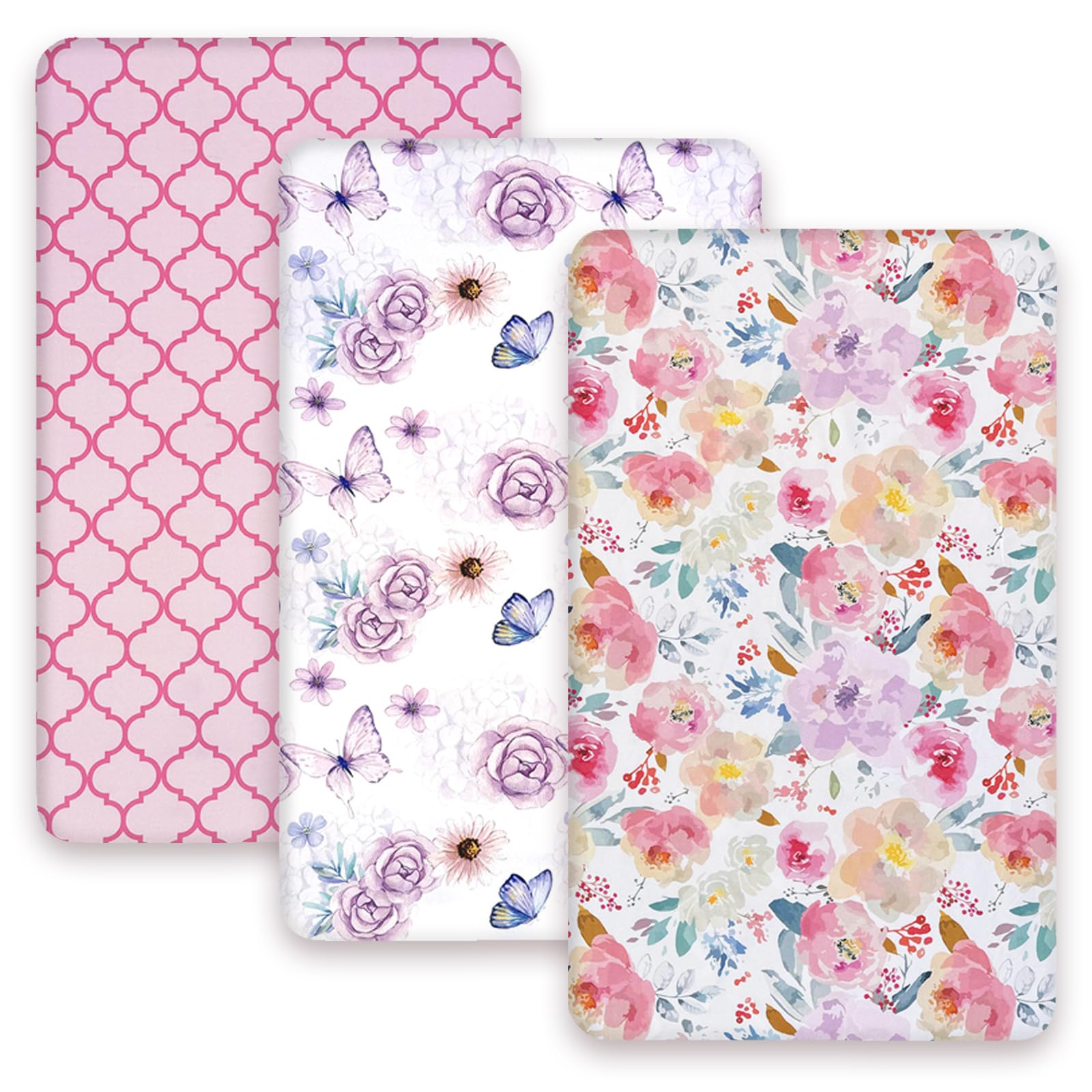 AMROSE mini crib sheets soft microfiber close-up for silk-touch comfort.