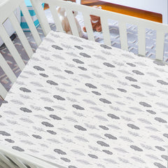 AMROSE snug-fit-8in-pocket image highlights secure elastic fit for crib and toddler mattresses.