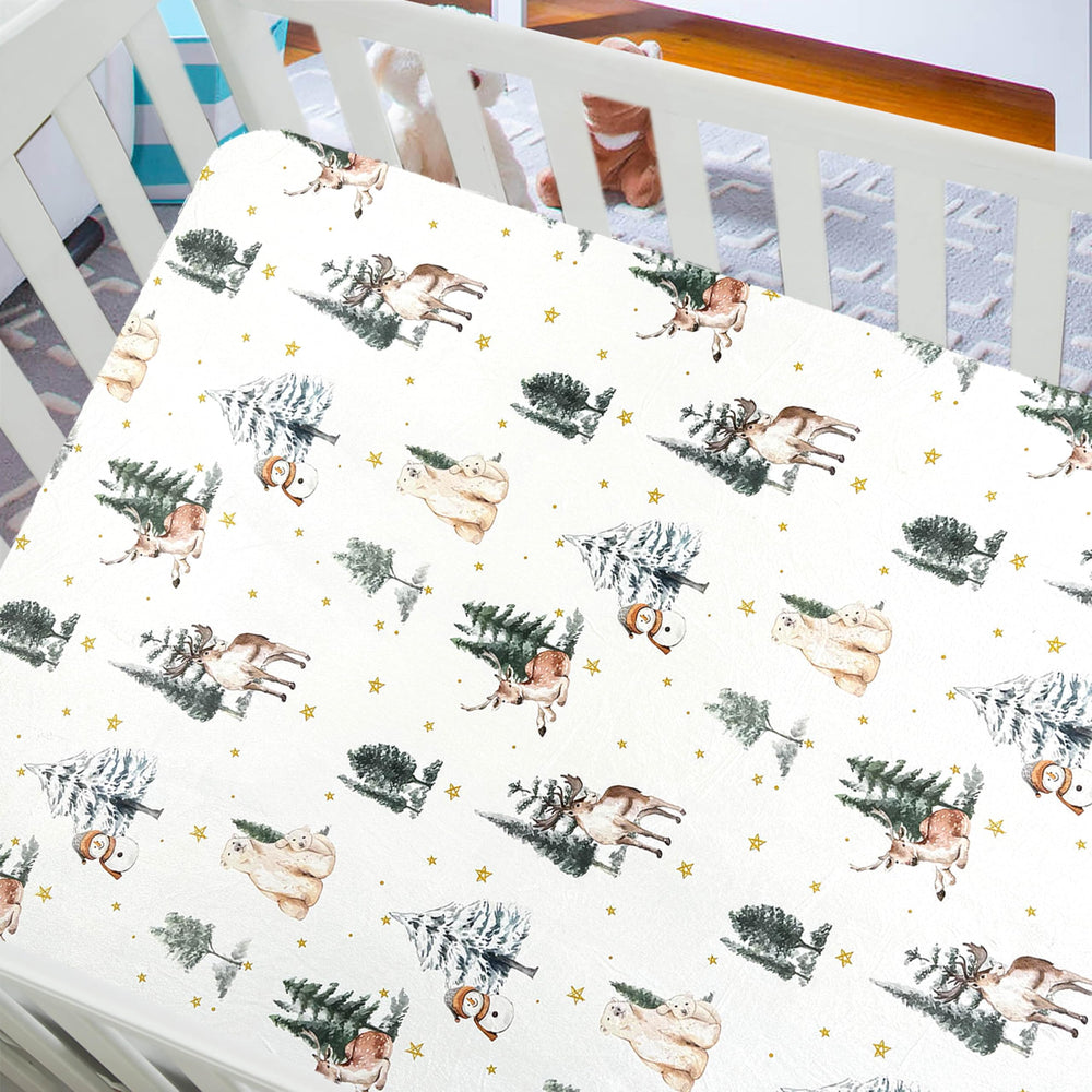 AMROSE soft-warm microfleece crib sheets, gentle on delicate baby skin.