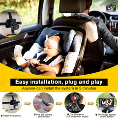 AMTIFO 360-degree backseat camera rotation for full rear visibility.