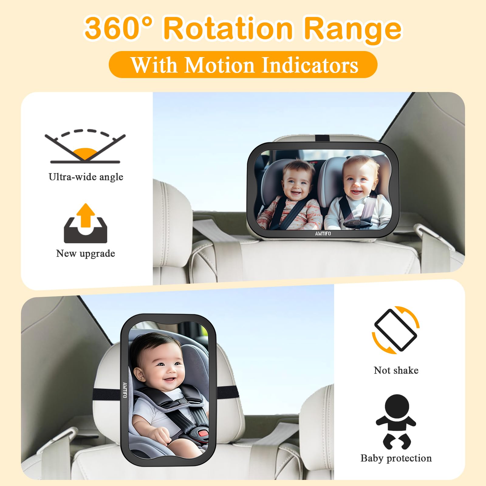 AMTIFO durable-long-lasting mirror withstands daily use and rough drives