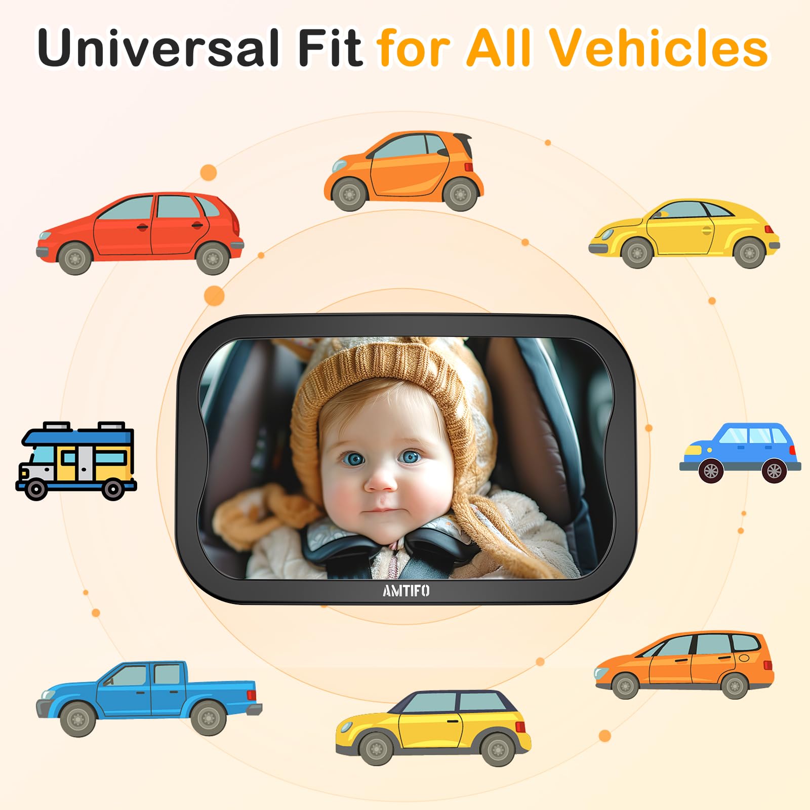 AMTIFO lightweight-portable mirror moves between vehicles easily