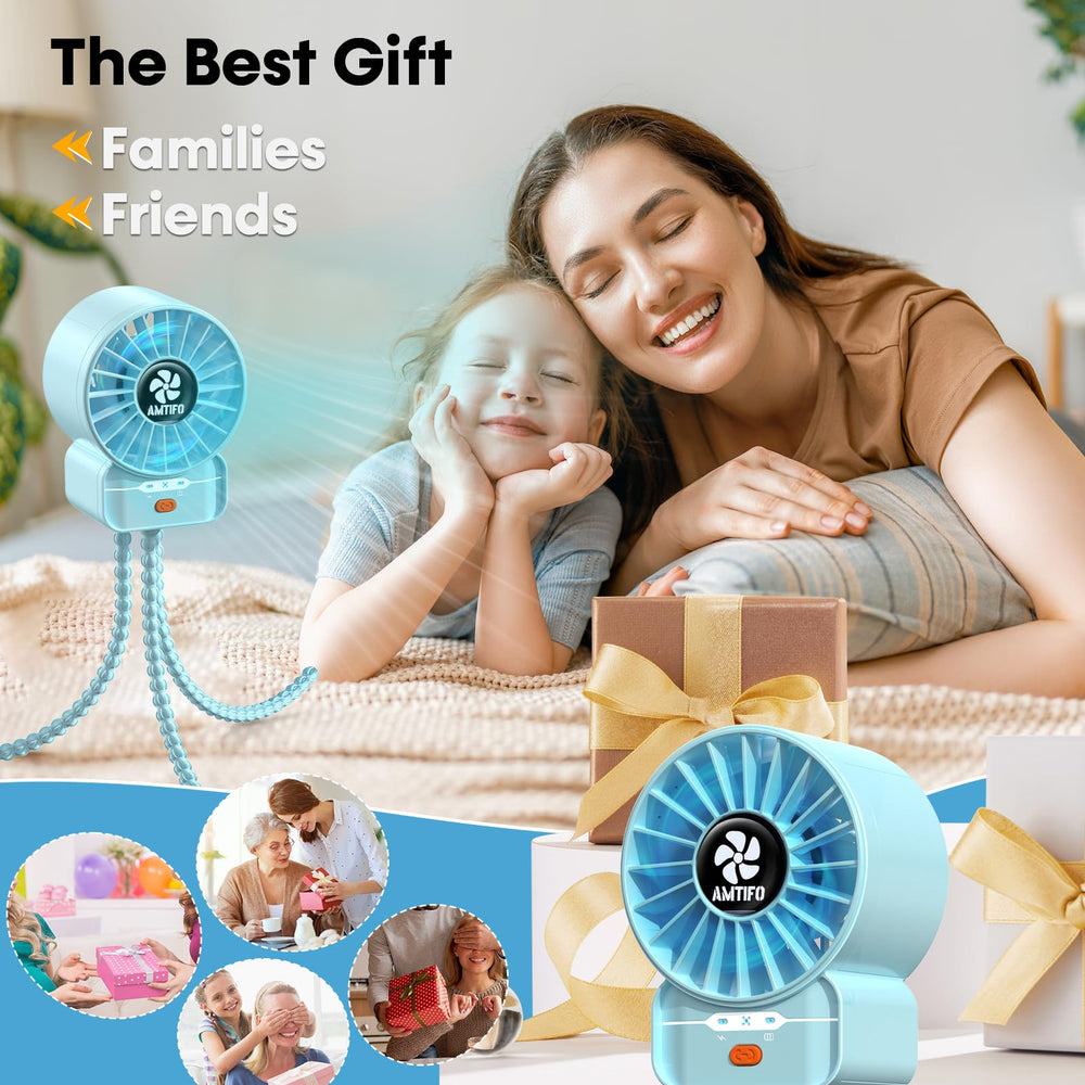 AMTIFO Blue Baby Fan adjustable-legs helps direct airflow safely.