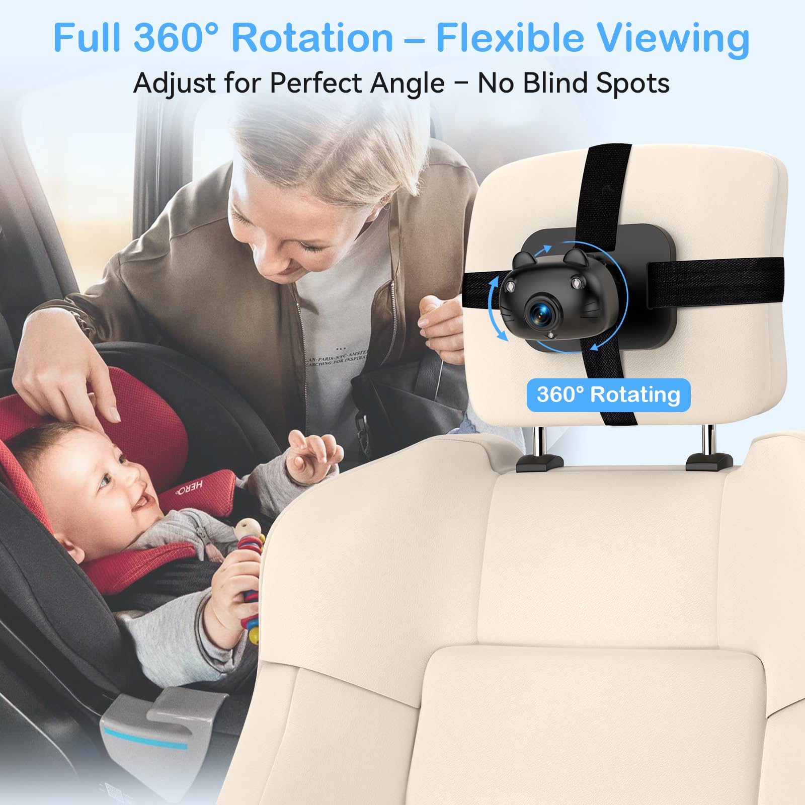 AMTIFO 6.9-inch HD display with ambient lighting for day and night viewing