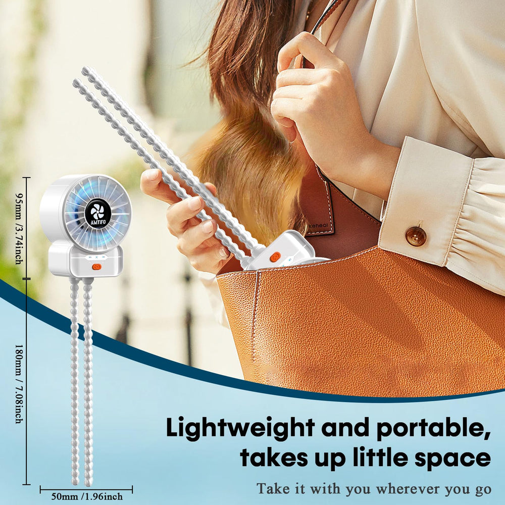 AMTIFO white baby fan with durable adjustable legs for versatile angles.