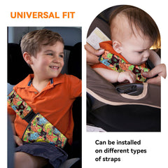 AMUSEPROFI kids plush seatbelt cushion in soft fuzz reduces rubbing.