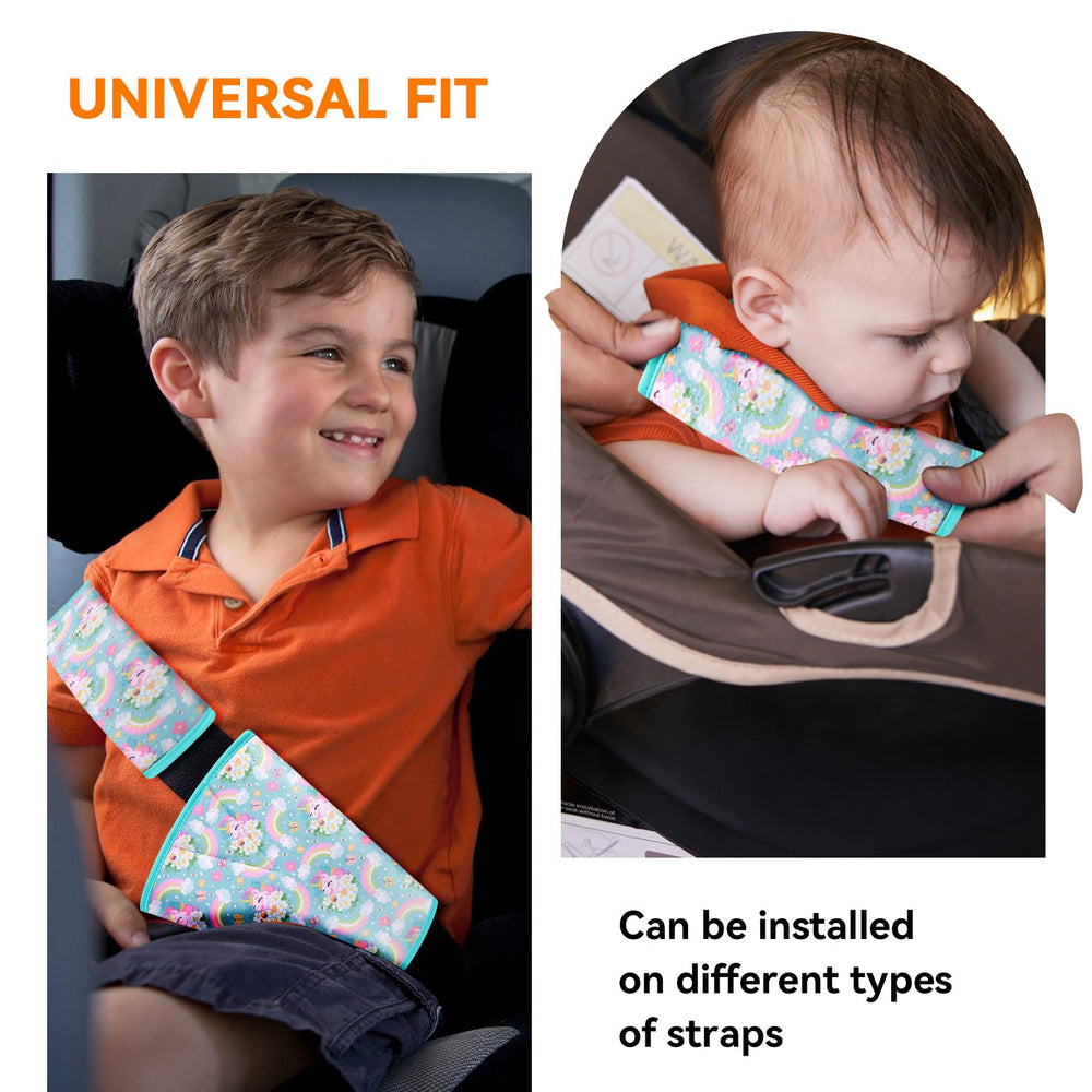 AMUSEPROFI universal-fit car seat strap covers fit multiple straps and are machine washable.