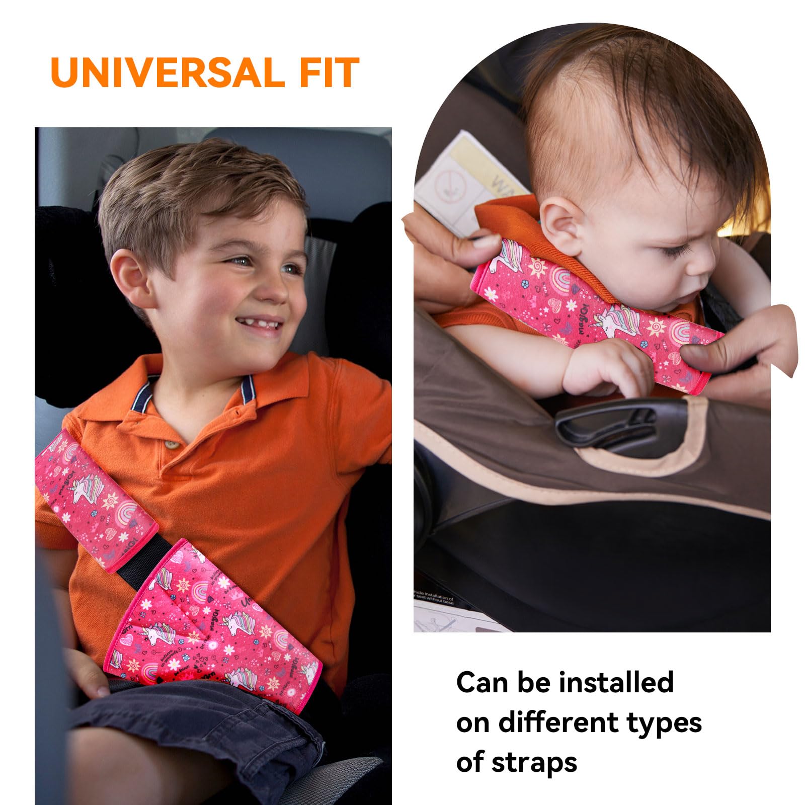 AMUSEPROFI universal-fit car seat strap covers machine washable for easy cleanup
