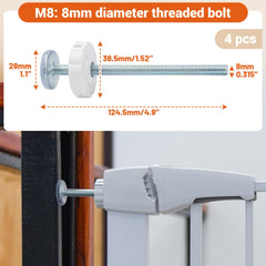 Amviner spindle rod M8 100mm extended for easy universal installation.