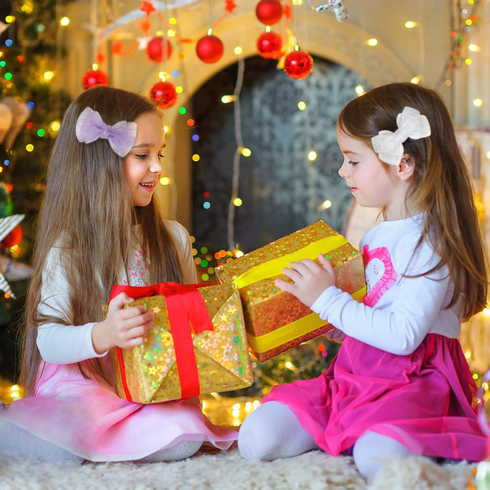 Amybasic purple organza bow pairs with party outfits for festive occasions.