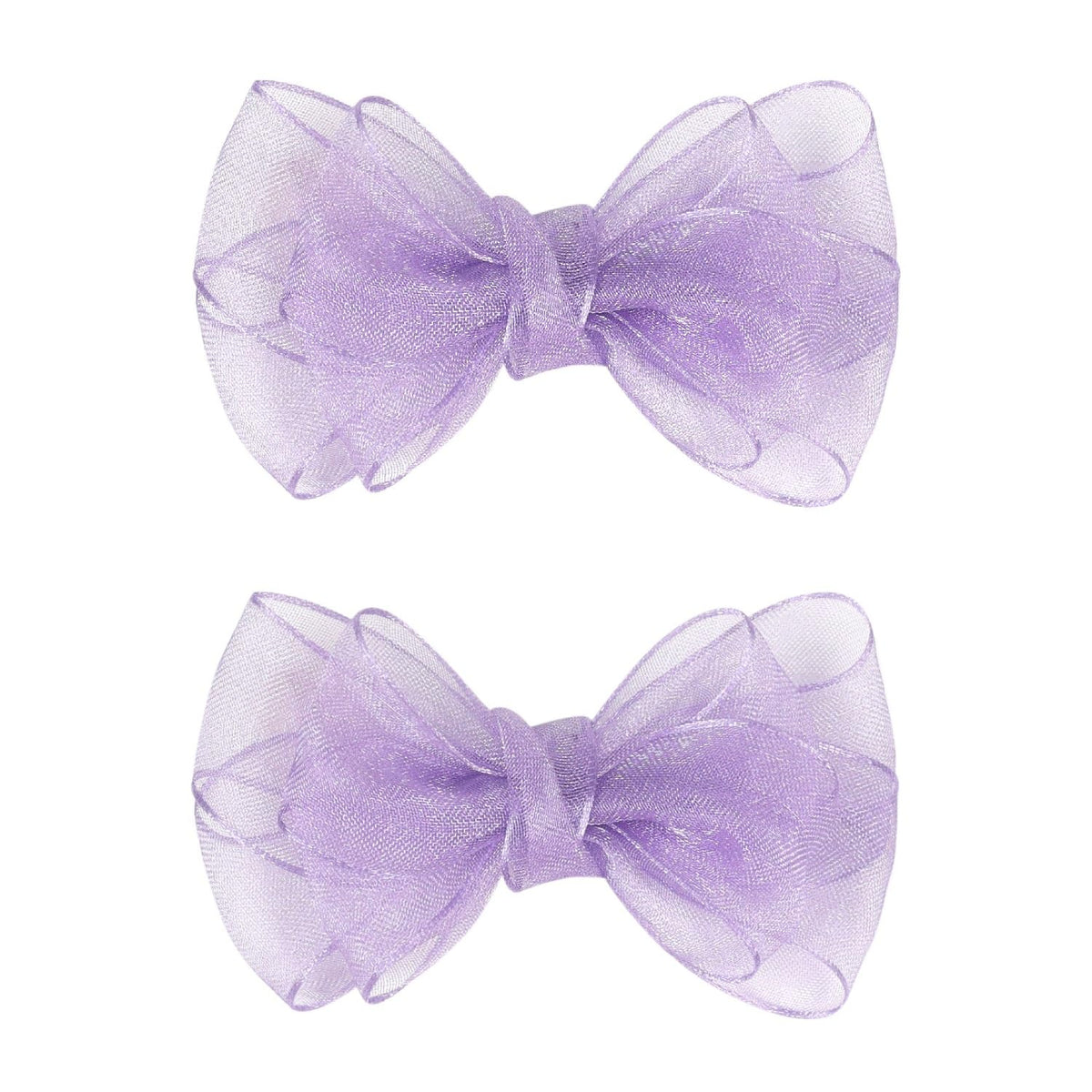 Amybasic organza bow 3.5-inch purple, pack of 2, ideal for party-ready hairstyles.