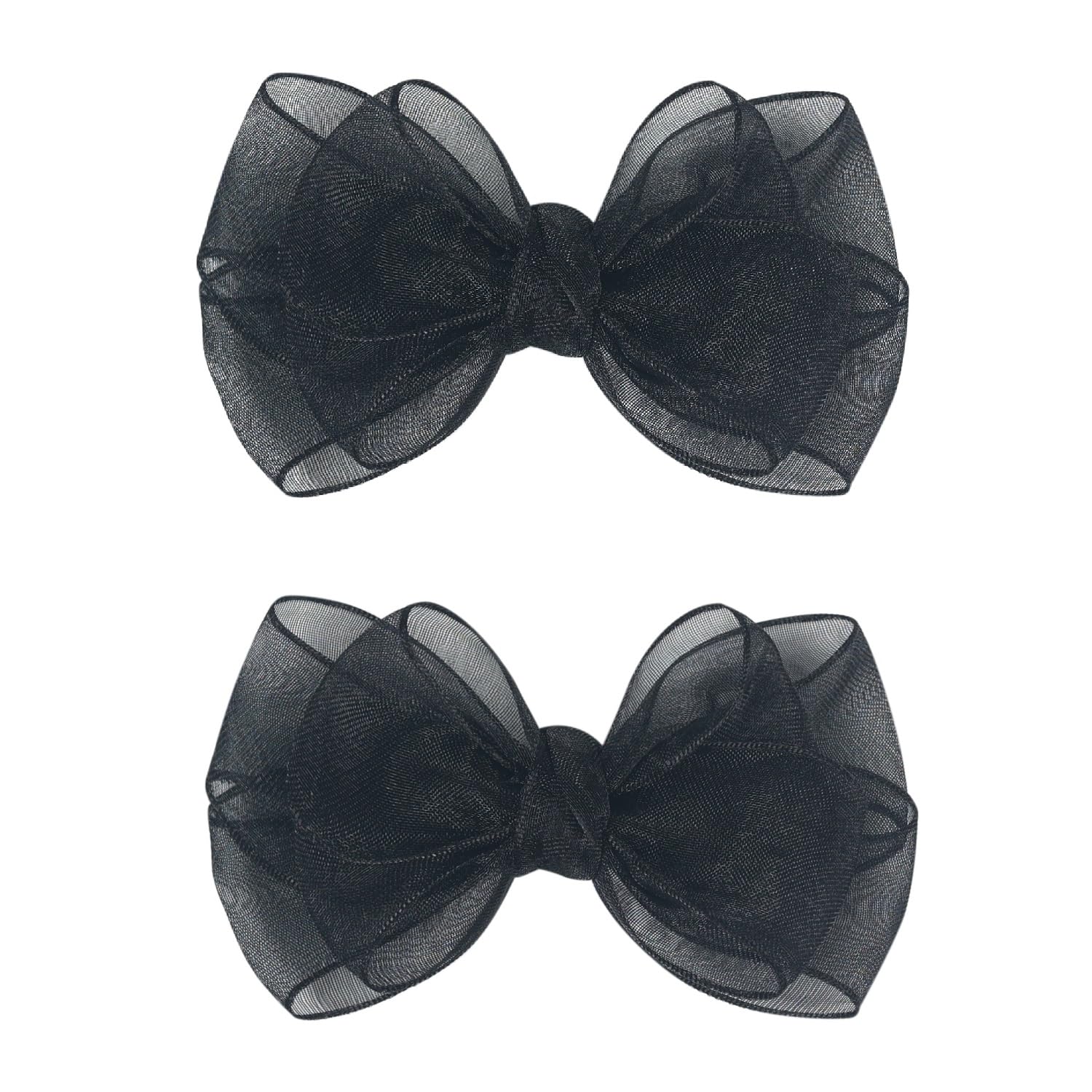 Amybasic organza bows in black closeup showing sheer elegance for special occasions